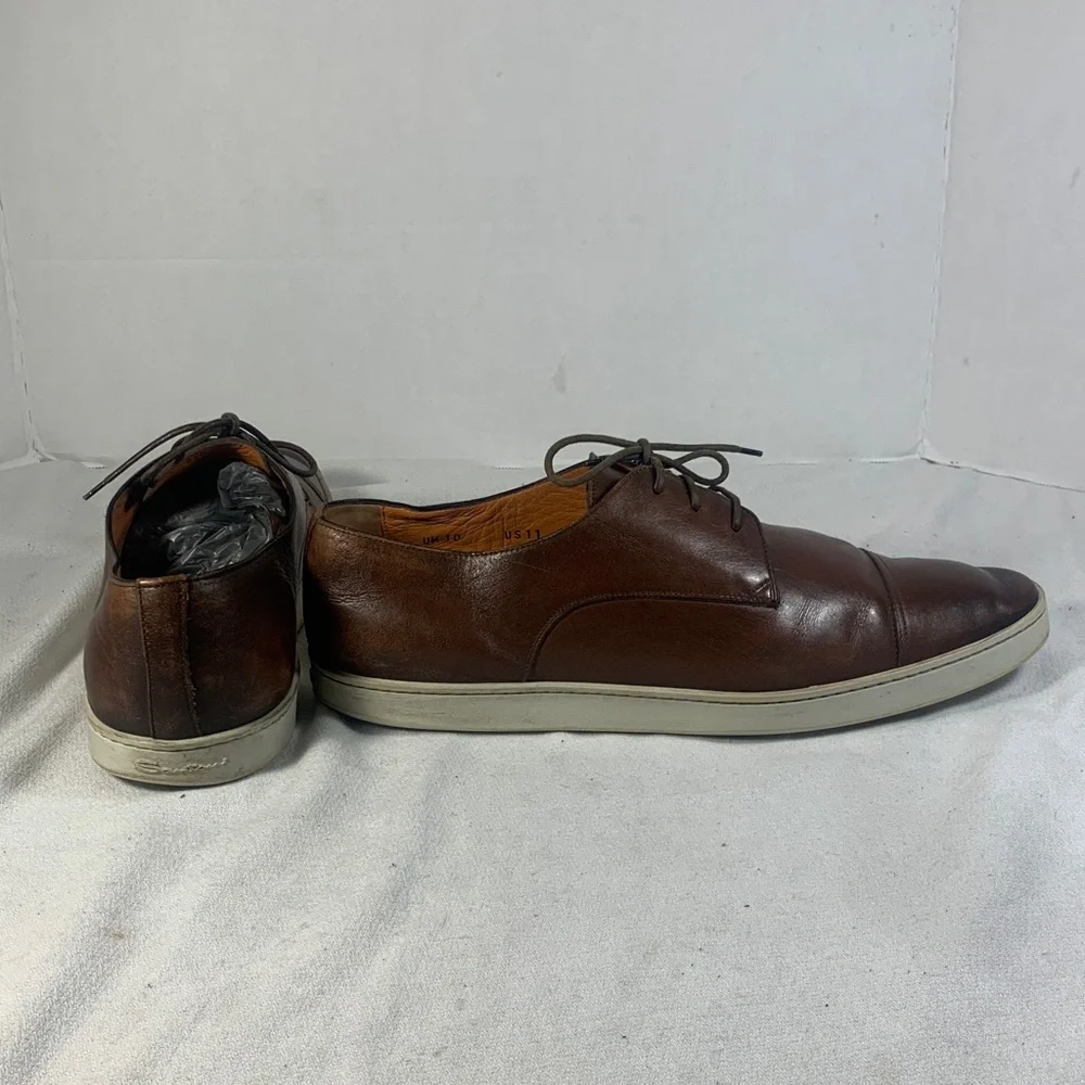 Santoni Doyle Brown Leather Men's Shoes